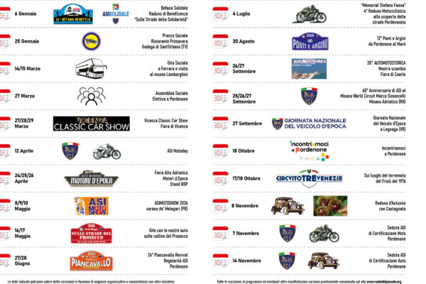 PROGRAMMA MANIFESTAZIONI 2026