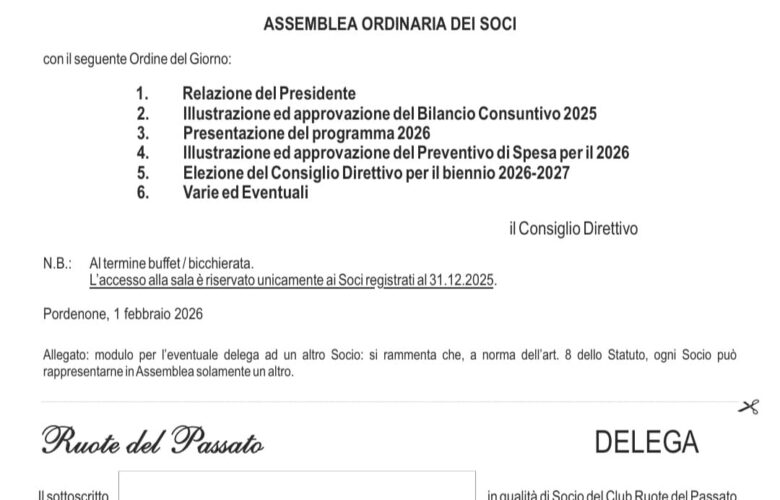 Assemblea ordinaria sociale 2026