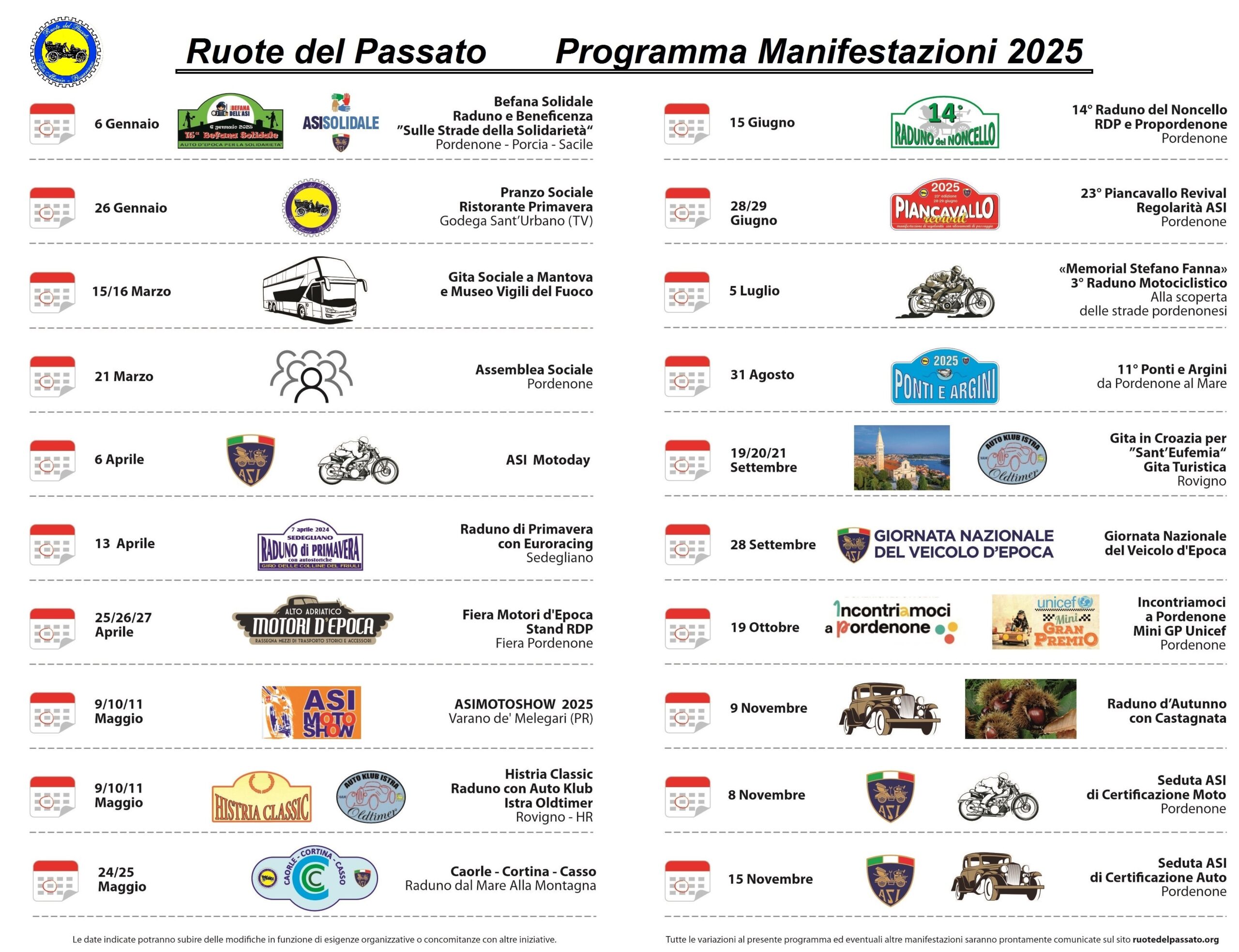 PROGRAMMA MANIFESTAZIONI 2025