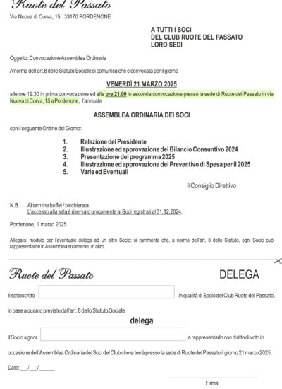 ASSEMBLEA ANNUALE SOCI